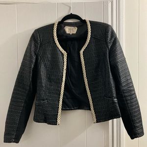 Black deco leather jacket